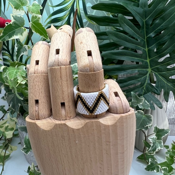 Stylish Miyuki Beaded Adjustable Rings - Boho Chic Statement Rings - Picture 4 of 12